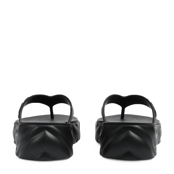 New GUCCI logo Thong Platform black rubber Sandals - Picture 5 of 12